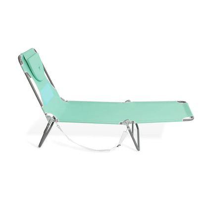 Ostrich Ladies Comfort Lounger, Foldable Beach Camping Pool Tanning Chair, Aqua