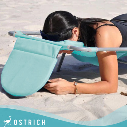 Ostrich Ladies Comfort Lounger, Foldable Beach Camping Pool Tanning Chair, Aqua