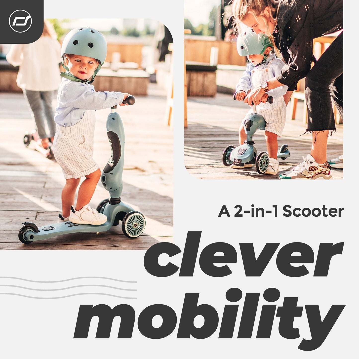 Scoot & Ride 2-in-1 Ride-On & Stand Kids Scooter, Ages 1-5, Highwaykick 1, Steel