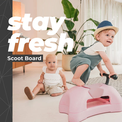 Scoot & Ride My First 3 in 1 Baby Walker, Ride On, & Scoot Board w/Storage, Rose