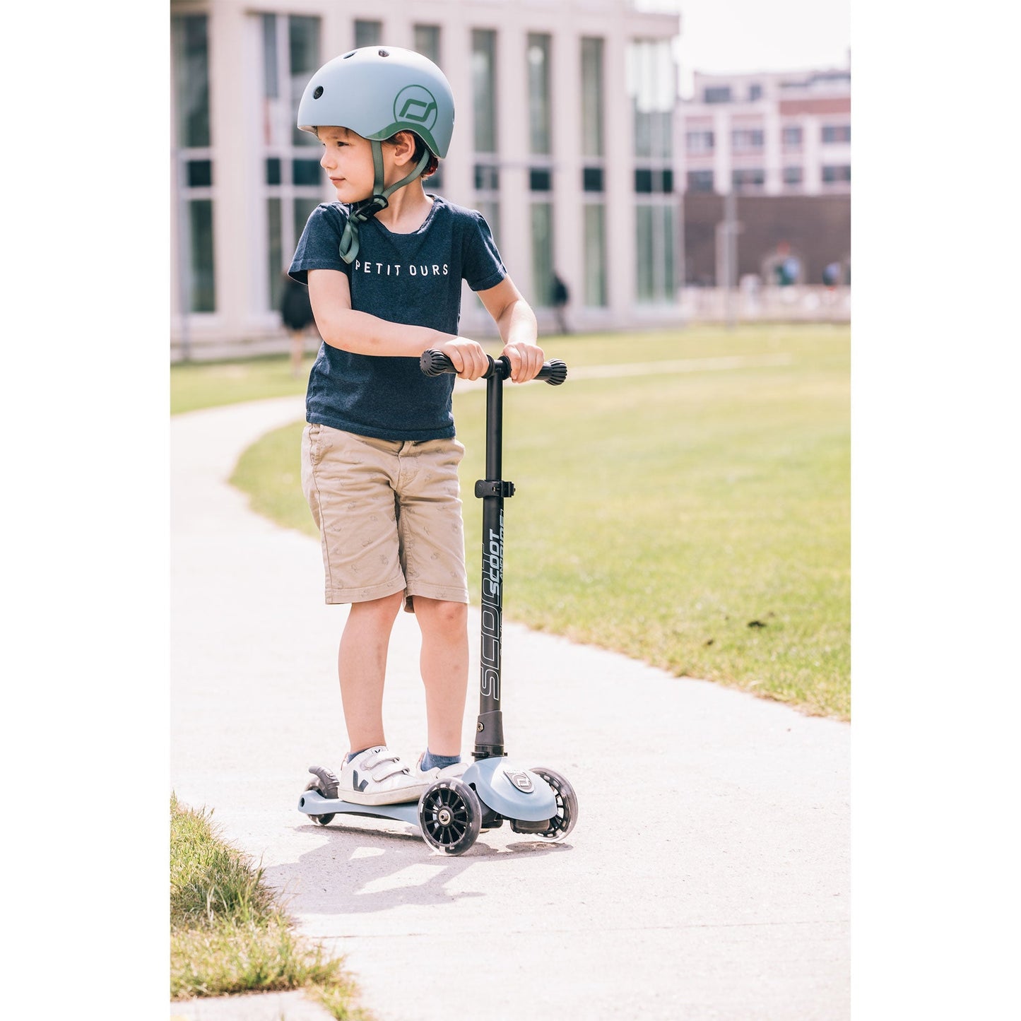 Scoot & Ride Stand-up Push Scooter for Children Ages 3-6, Highwaykick 3, Steel