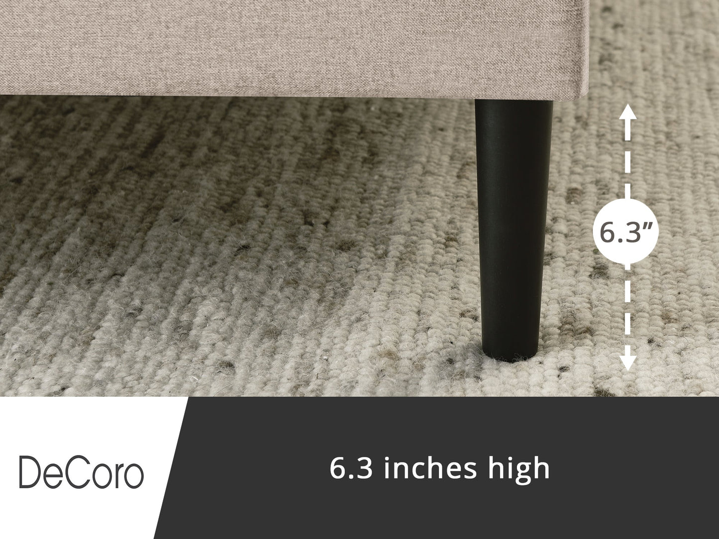 DeCoro Mornington Upholstered 2.0 Platform Bed w/ Metal Frame, Linen, Full