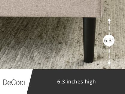 DeCoro Mornington Upholstered 2.0 Platform Bed w/ Metal Frame, Linen, Queen