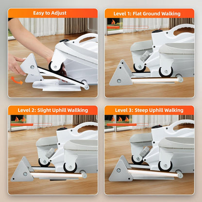 Ksports Mini Elliptical Machine with 3-Level Incline and LED Display, White