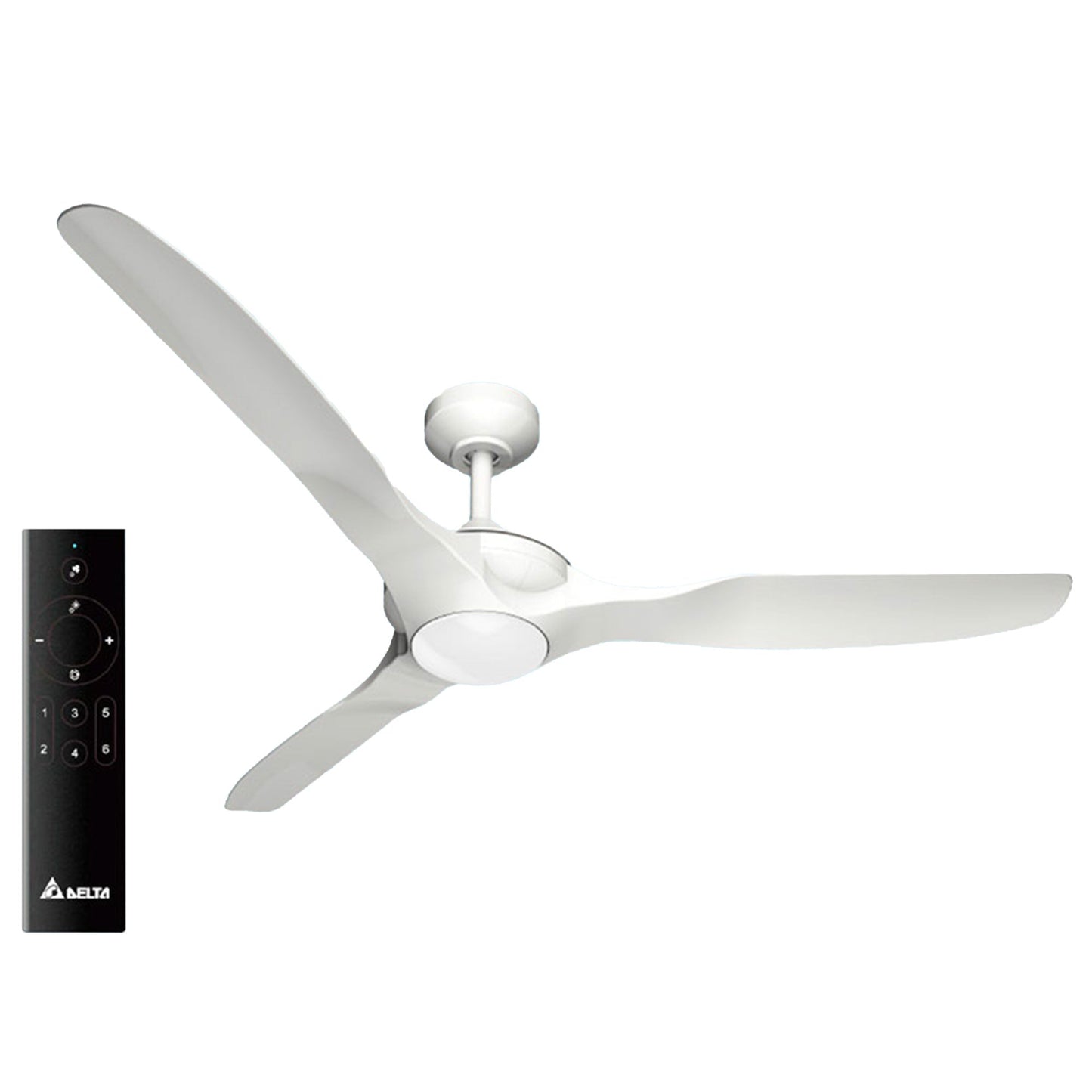 Delta Breez 52" Ceiling Fan with LED, Remote, Indoor/Outdoor, Benicia, White