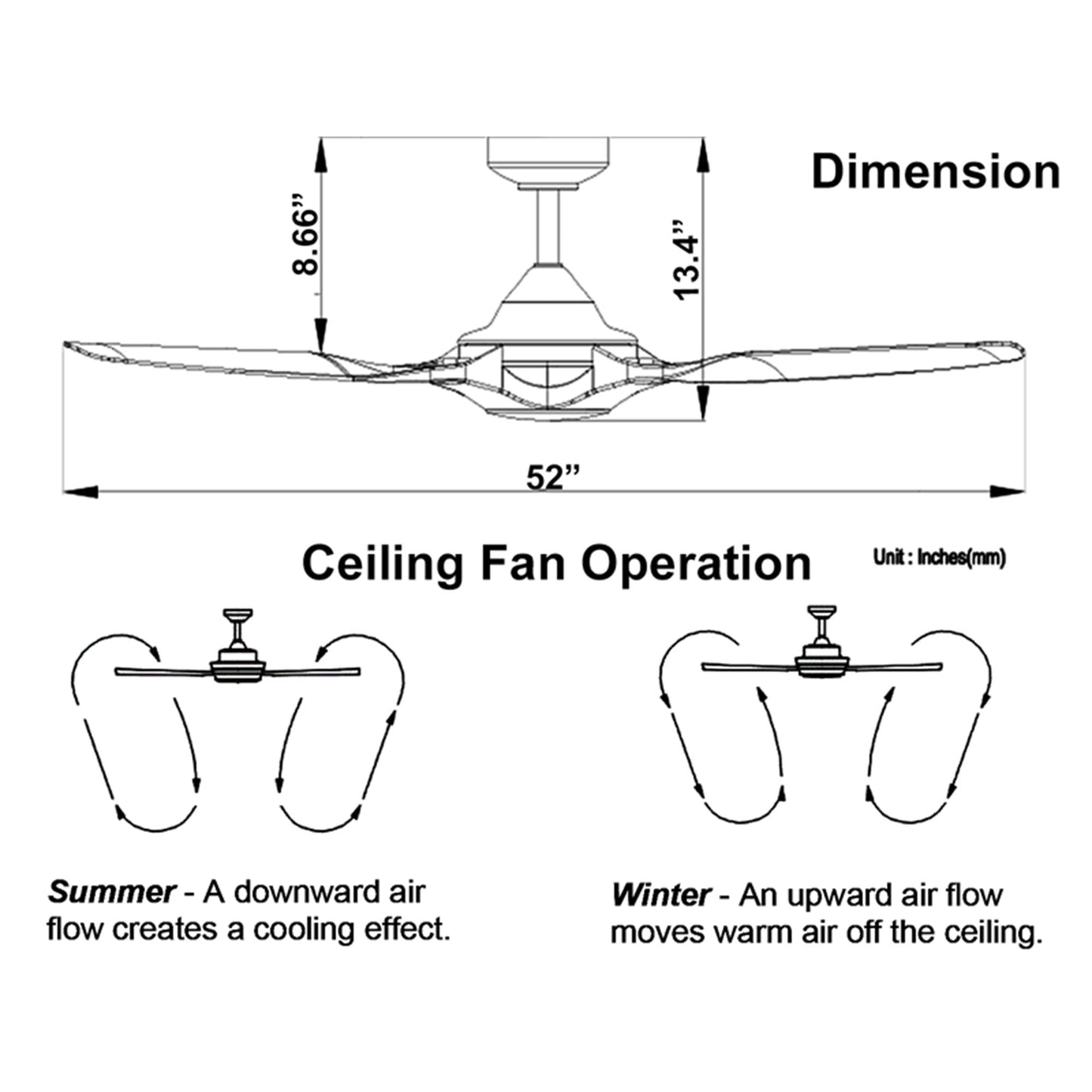 Delta Breez 52" Ceiling Fan with LED, Remote, Indoor/Outdoor, Benicia, White