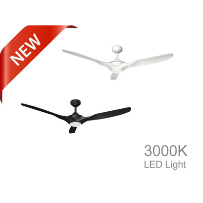 Delta Breez 52" Ceiling Fan with LED, Remote, Indoor/Outdoor, Benicia, White