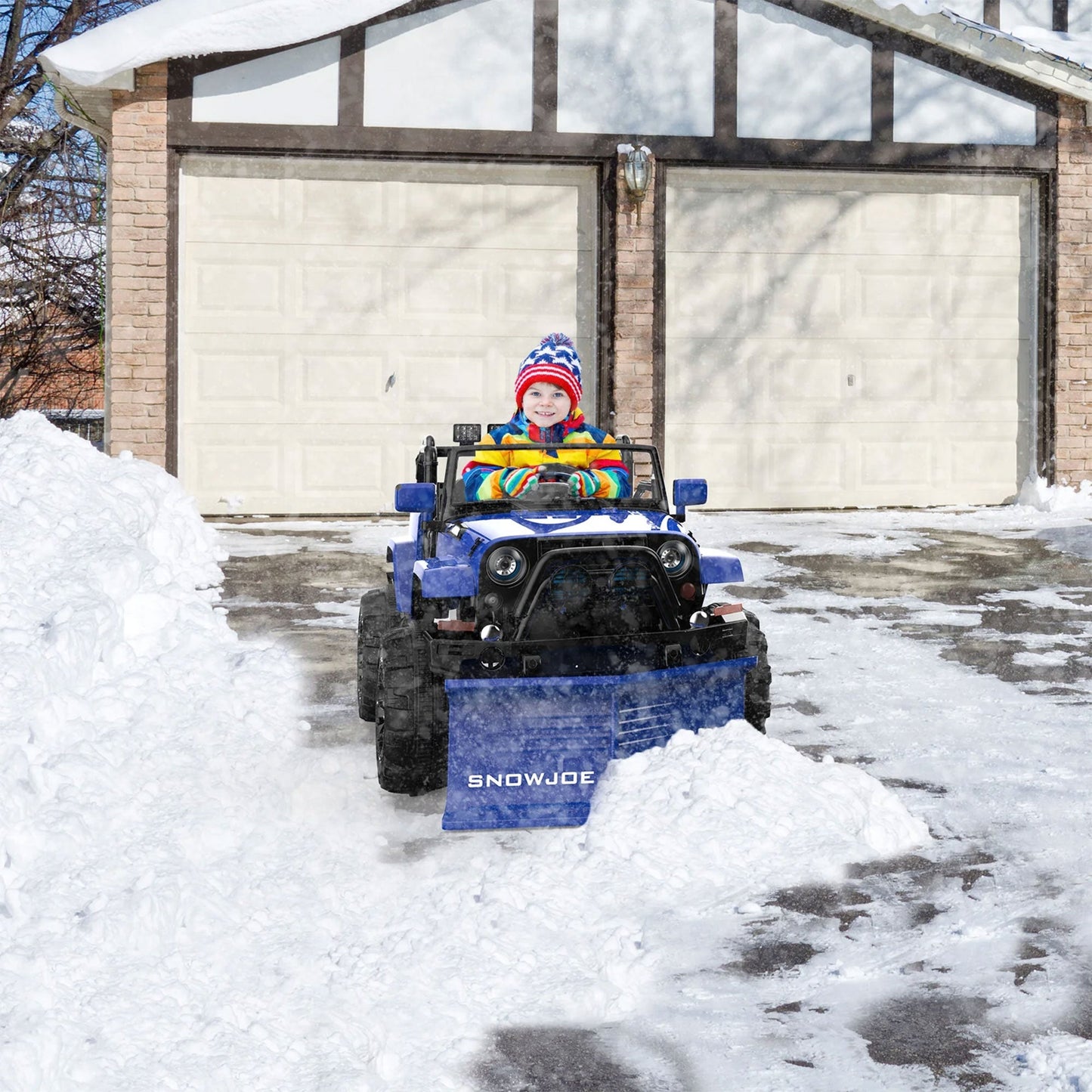 Snow Joe 24V Ride On Car Toy with Snow Plow Scoop and Parental Remote, 24V-SUV1