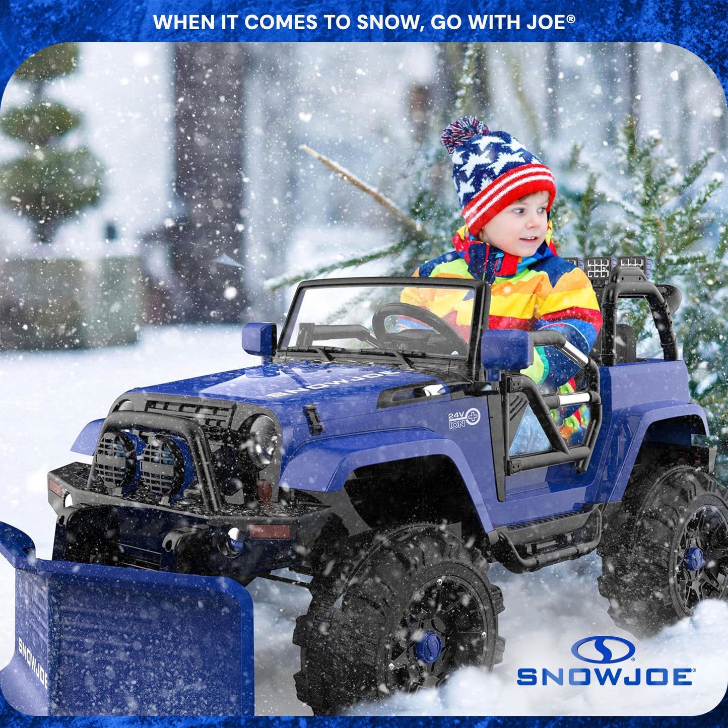 Snow Joe 24V Ride On Car Toy with Snow Plow Scoop and Parental Remote, 24V-SUV1