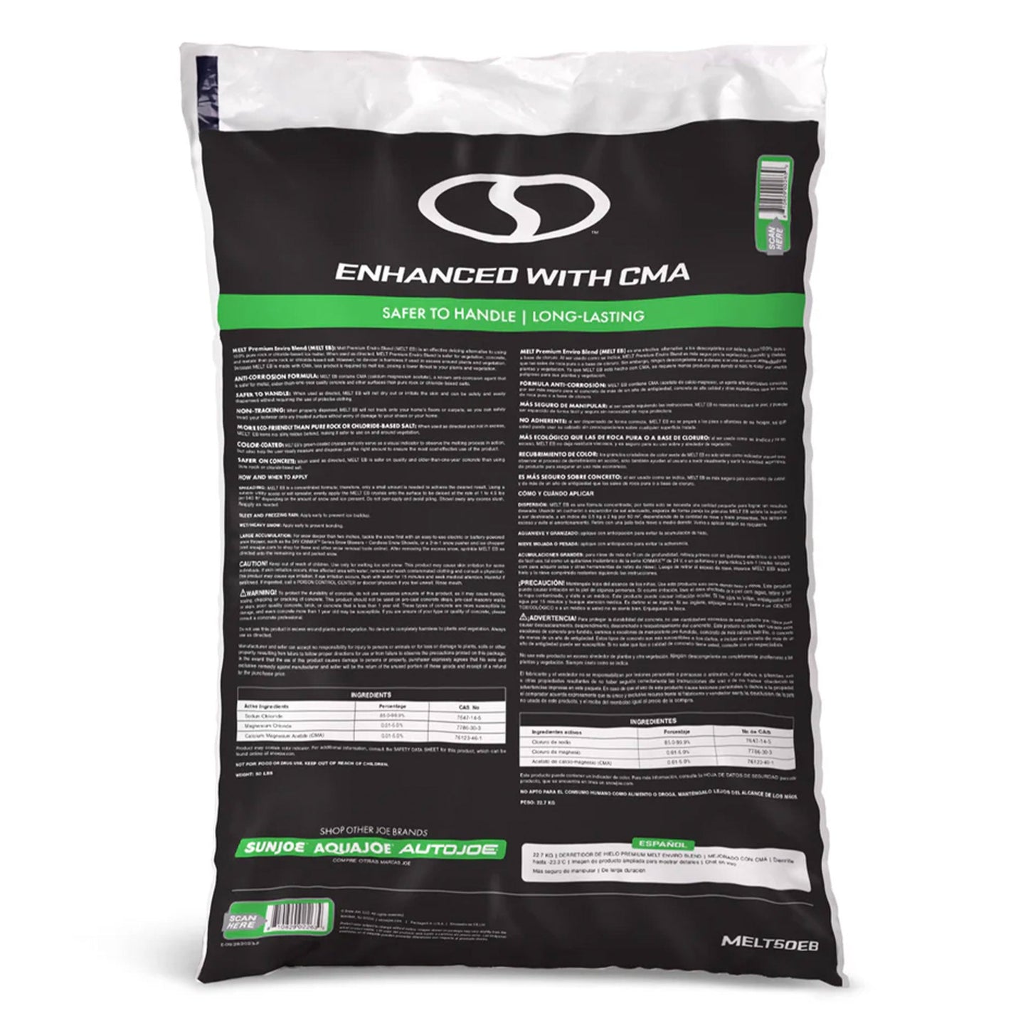 Snow Joe Enviro Blend Ice Snow Melt, Safe for Concrete & Plants, 50 lb, MELT50EB