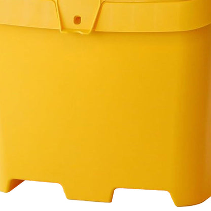 FCMP Outdoor 31 Gallon Salt & Sand Storage Box, Deck Container for Patio, Yellow