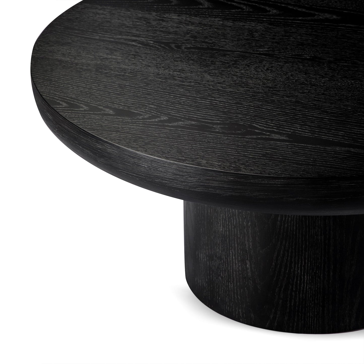 OWEN RUSTIC CIRCULAR WOODEN COFFEE TABLE IN AGED BLACK