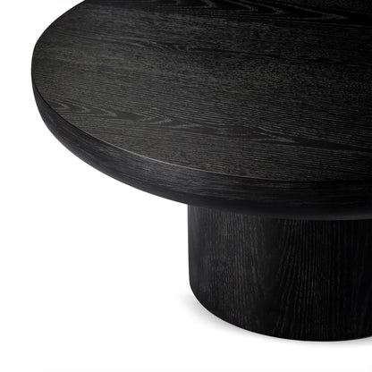 OWEN RUSTIC CIRCULAR WOODEN COFFEE TABLE IN AGED BLACK