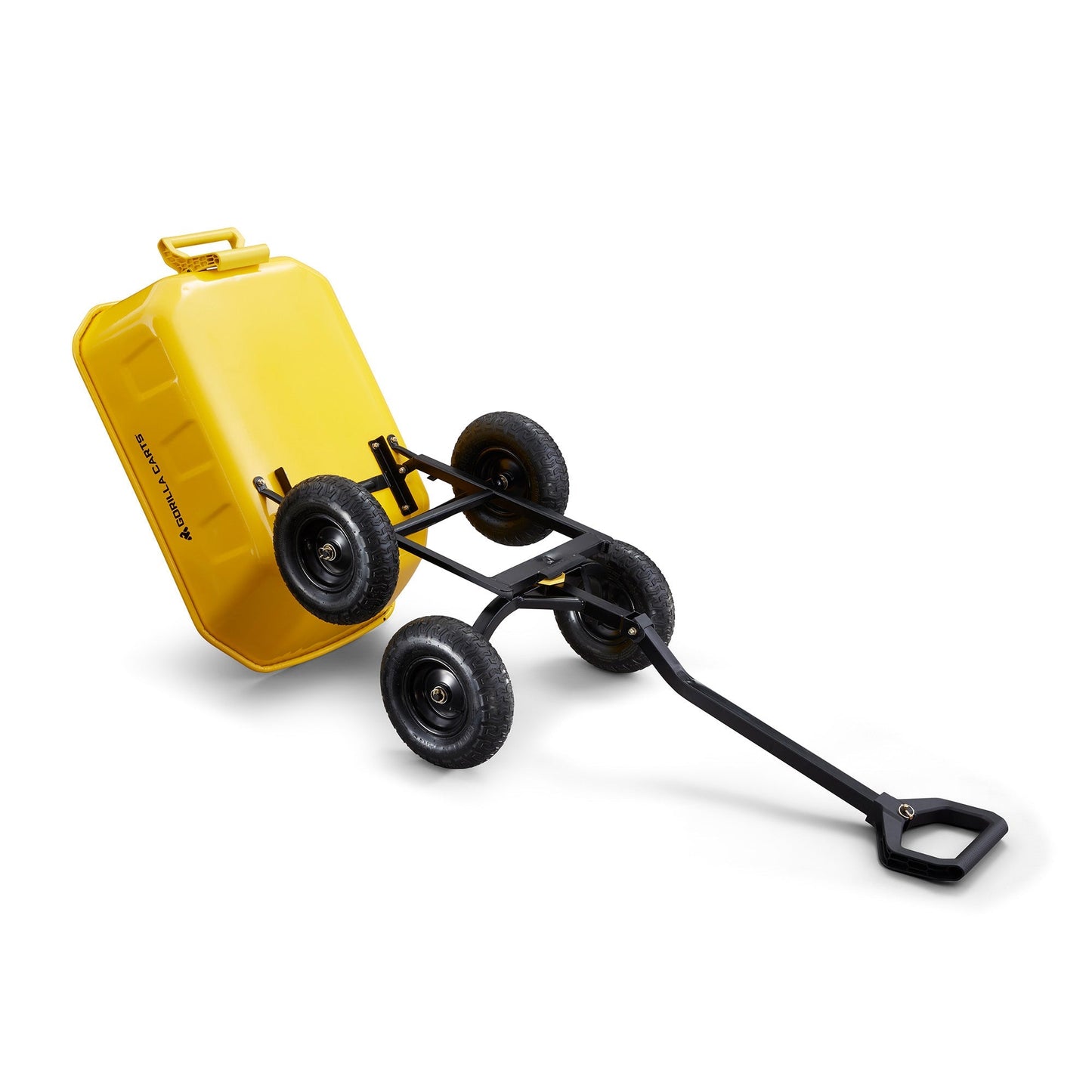 Gorilla Carts Heavy Duty Steel Yard Dump Cart Garden Wagon and 13" Tires, Yellow