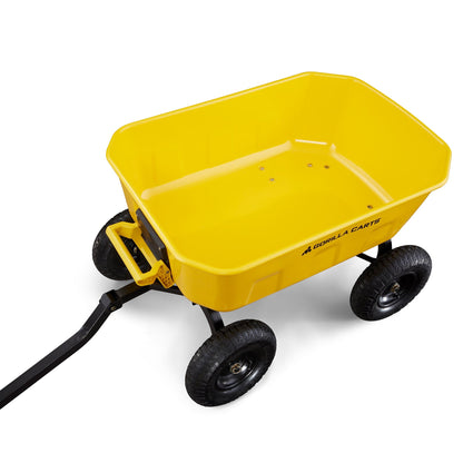 Gorilla Carts Heavy Duty Steel Yard Dump Cart Garden Wagon and 13" Tires, Yellow