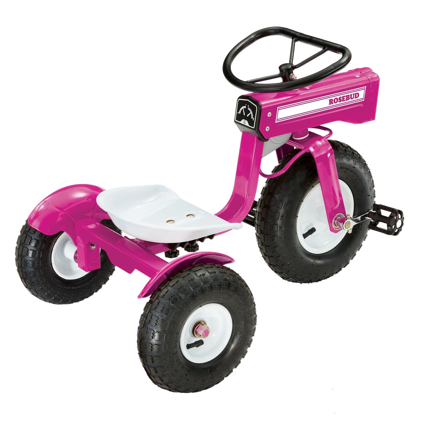 Tricam Outdoor Tractor Tricycle, 22" Steel Toddler Bike Kids Ride On Toy, Pink