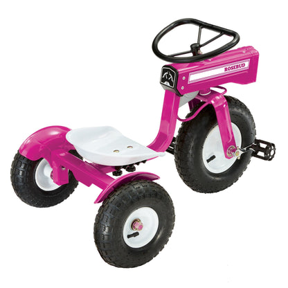 Tricam Outdoor Tractor Tricycle, 22" Steel Toddler Bike Kids Ride On Toy, Pink