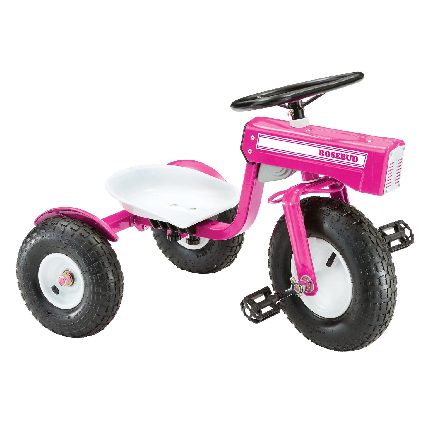 Tricam Outdoor Tractor Tricycle, 22" Steel Toddler Bike Kids Ride On Toy, Pink