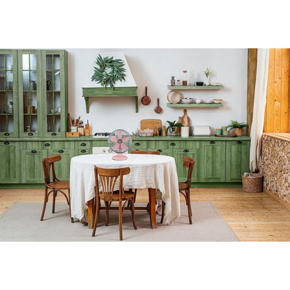 Good Housekeeping All-Metal Oscillating Retro Desk Table Fan, 12 Inch, Pink