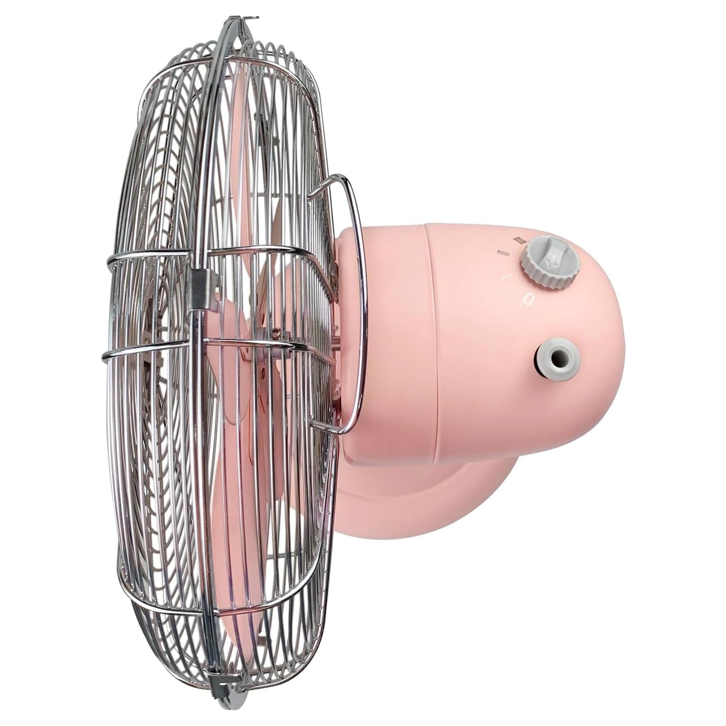 Good Housekeeping All-Metal Oscillating Retro Desk Table Fan, 12 Inch, Pink