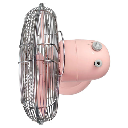 Good Housekeeping All-Metal Oscillating Retro Desk Table Fan, 12 Inch, Pink
