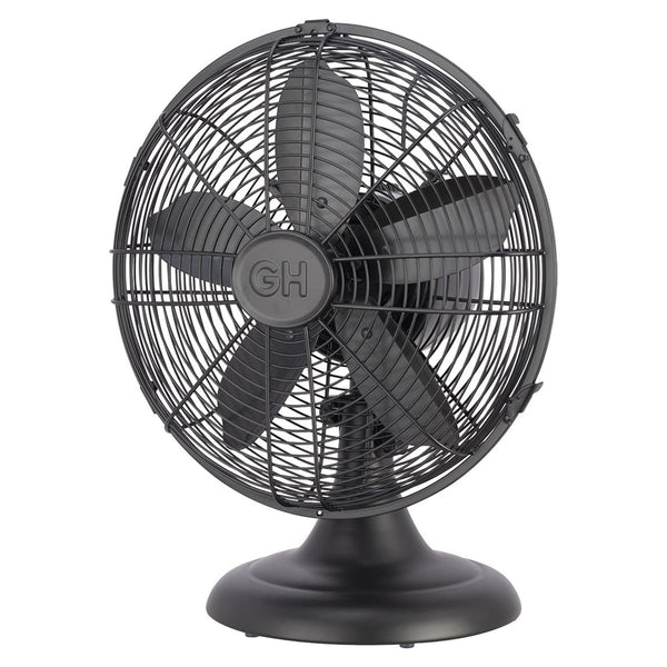 Good Housekeeping All-Metal Oscillating Retro Desk Fan, 12 Inch, Breezewave