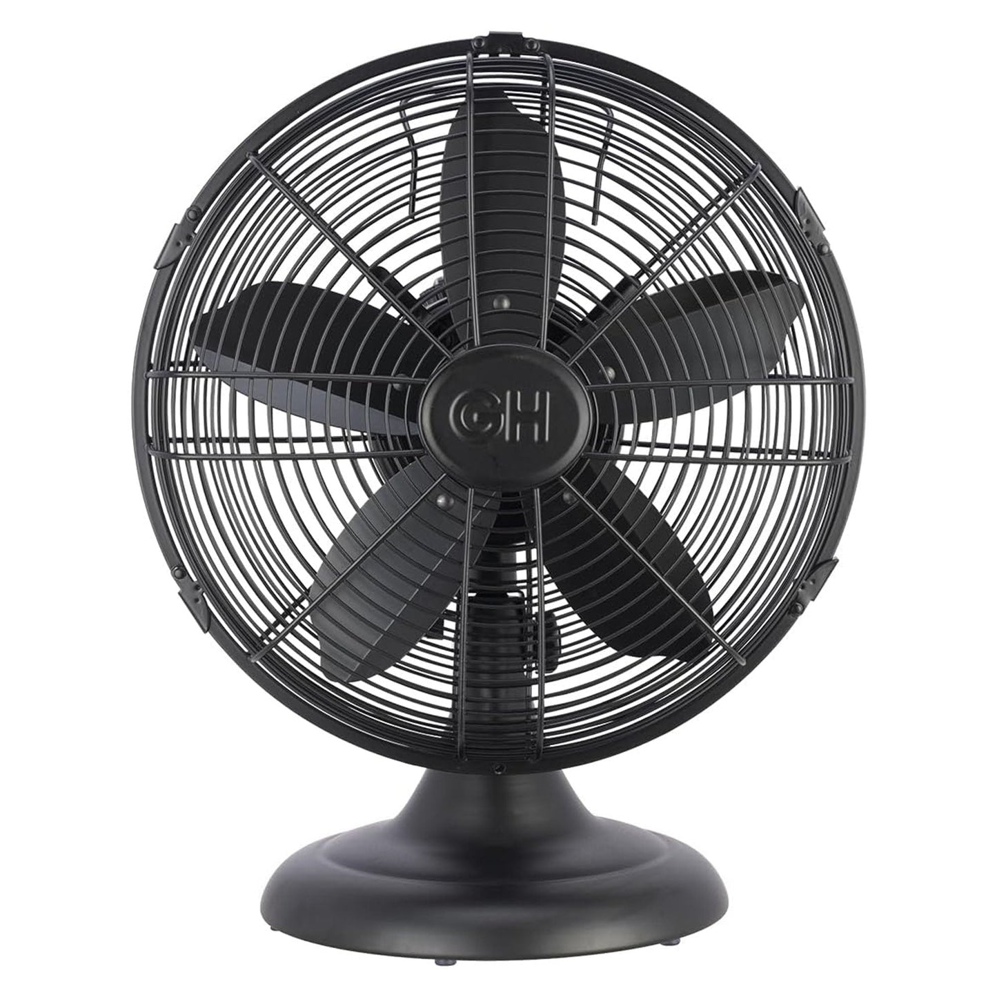 Good Housekeeping All-Metal Oscillating Retro Desk Fan, 12 Inch, Breezewave
