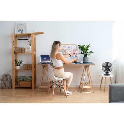 Good Housekeeping All-Metal Oscillating Retro Desk Fan, 12 Inch, Breezewave