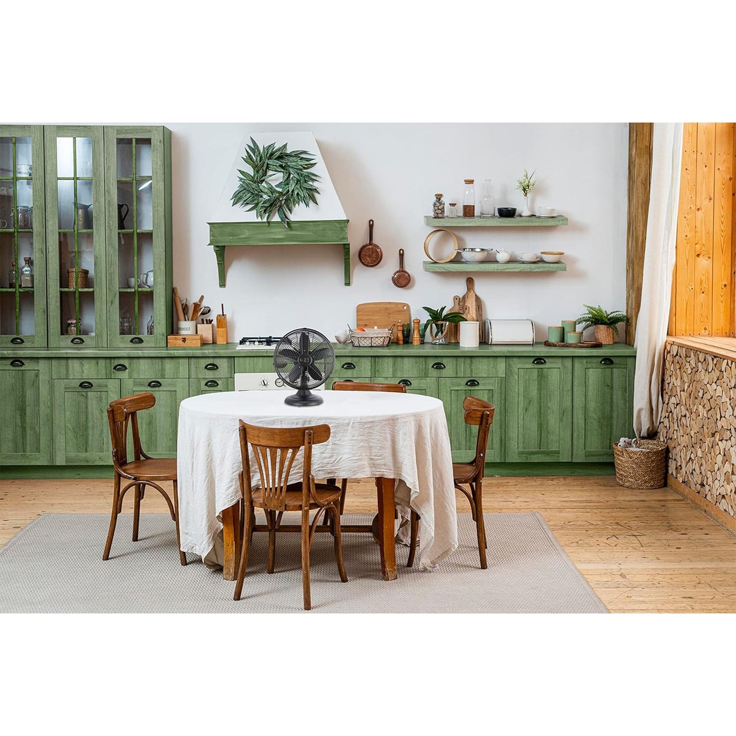 Good Housekeeping All-Metal Oscillating Retro Desk Fan, 12 Inch, Breezewave