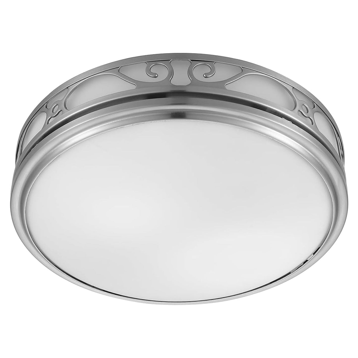 Good Housekeeping Roman Bathroom Ventilation Fan with Light, Brushed Nickel