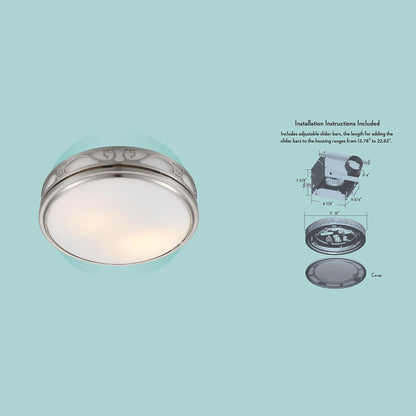 Good Housekeeping Roman Bathroom Ventilation Fan with Light, Brushed Nickel