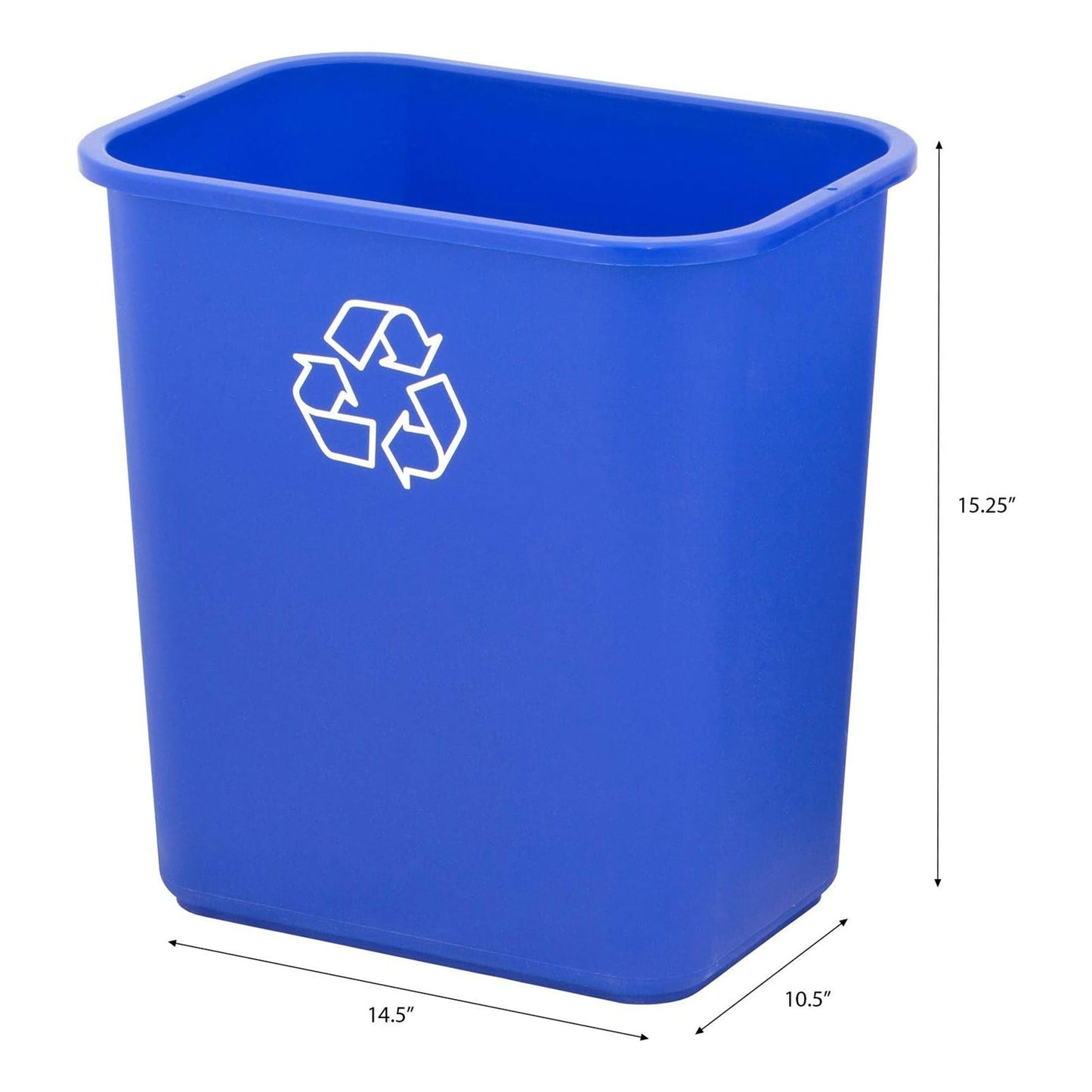 United Solutions 12 Pack Open Top Recycling Bin Space Saving Can, 7 Gallon, Blue