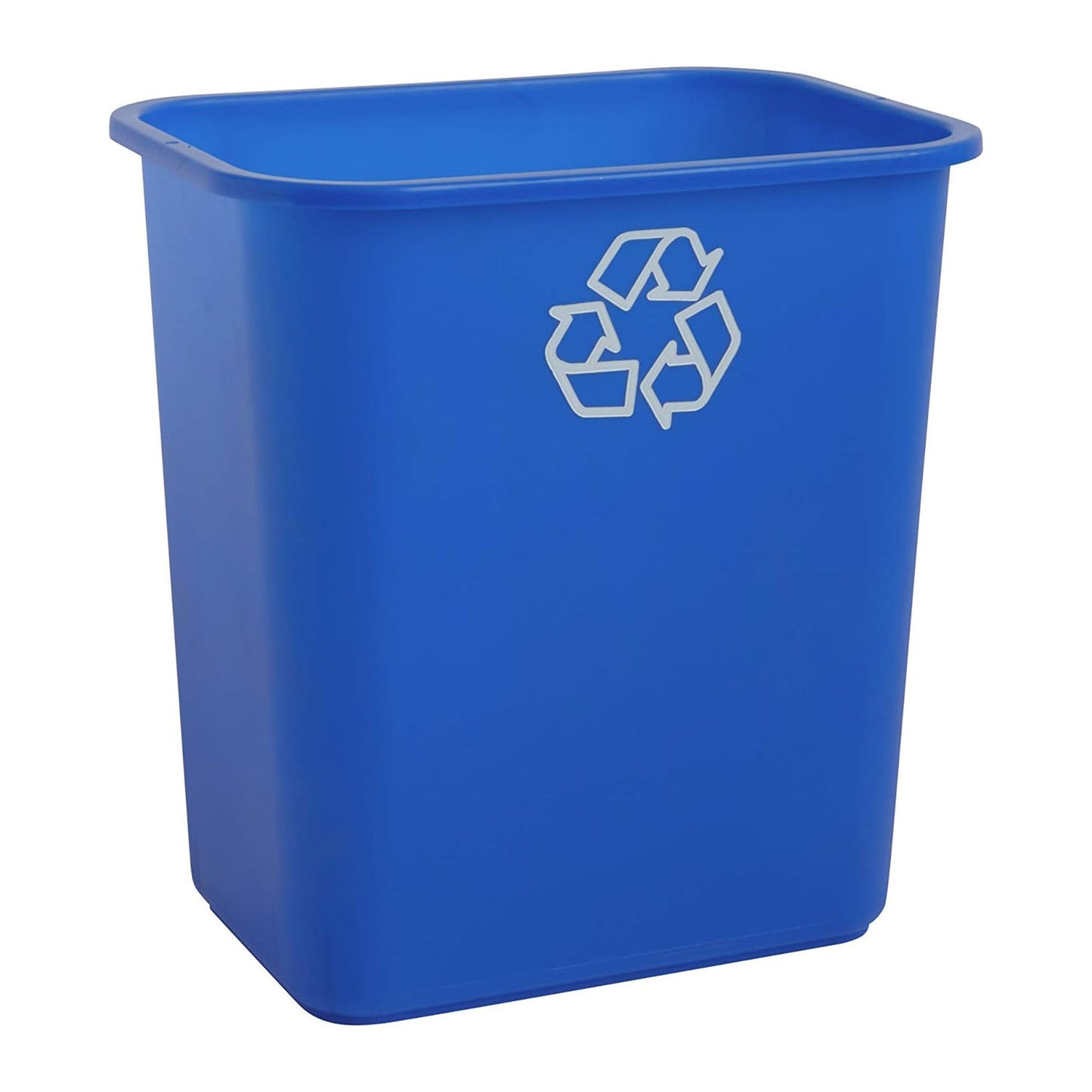 United Solutions 12 Pack Open Top Recycling Bin Space Saving Can, 7 Gallon, Blue