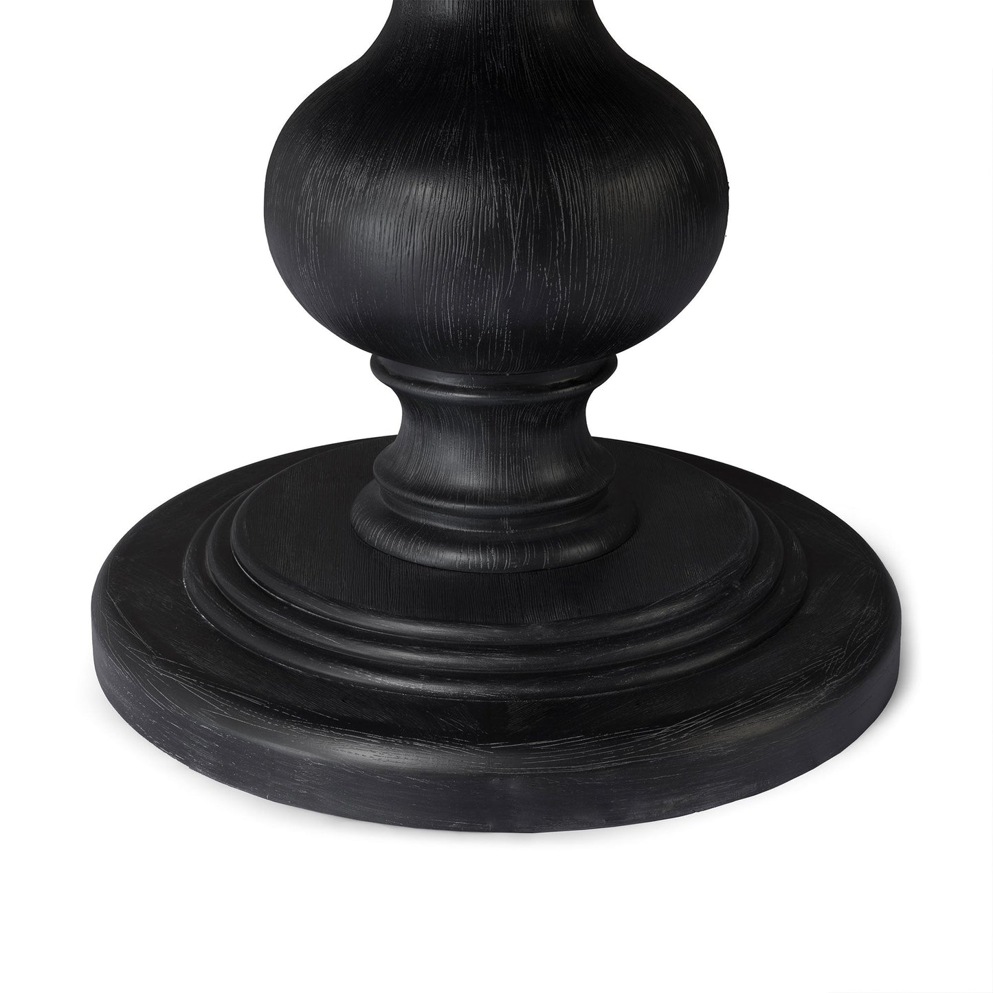 Zola Classical Round Wooden Dining Table in Antiqued Black Finish
