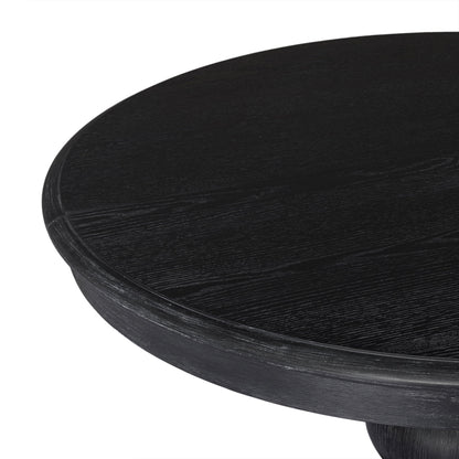 Zola Classical Round Wooden Dining Table in Antiqued Black Finish