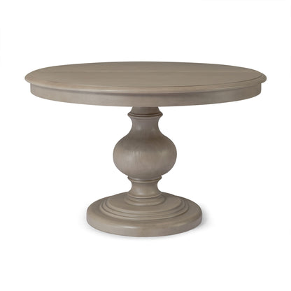 Zola Classical Round Wooden Dining Table in Antiqued Grey Finish