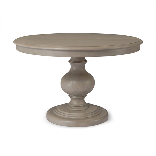 Zola Classical Round Wooden Dining Table in Antiqued Grey Finish