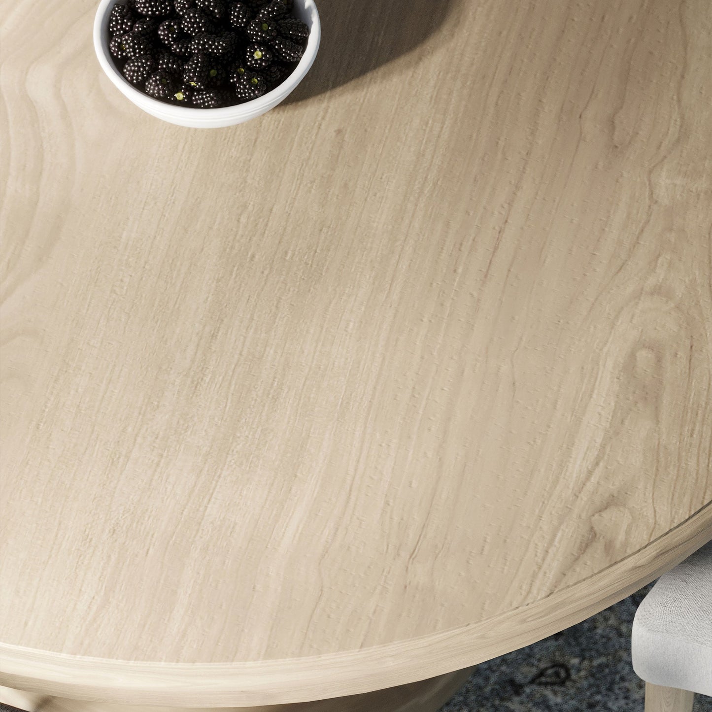 Zola Classical Round Wooden Dining Table in Antiqued Grey Finish