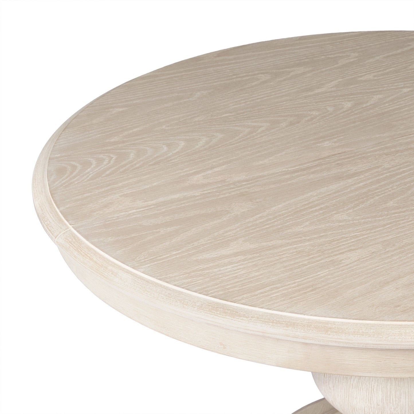 Zola Classical Round Wooden Dining Table in Antiqued White Finish