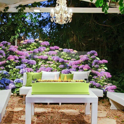 Loom X Blossom Tabletop Design Gas Fire Pit with Quick-connect Adapter, Lime