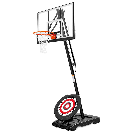 IE Sports Portable Basketball Hoop, Adjustable Height, 54" Backboard & Rebounder