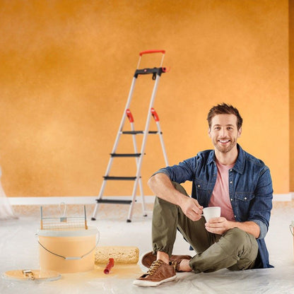 Hailo Folding 6 Step Non-Slip Ladder for Home & Kitchen, L100, Silver/Black