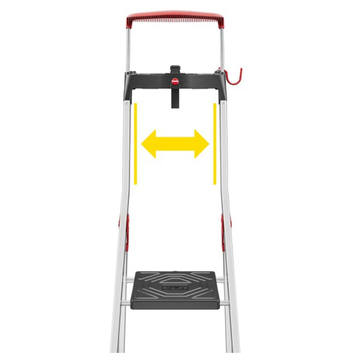 Hailo Folding 6 Step Non-Slip Ladder for Home & Kitchen, L100, Silver/Black