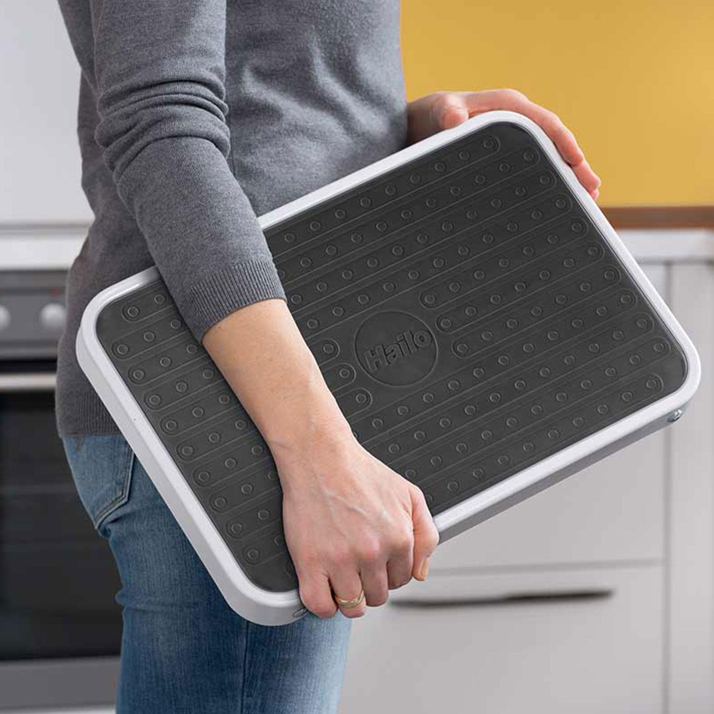 Hailo Folding Step Stool, OneStep Compact Platform, Non-Skid, 330 Lbs Capacity