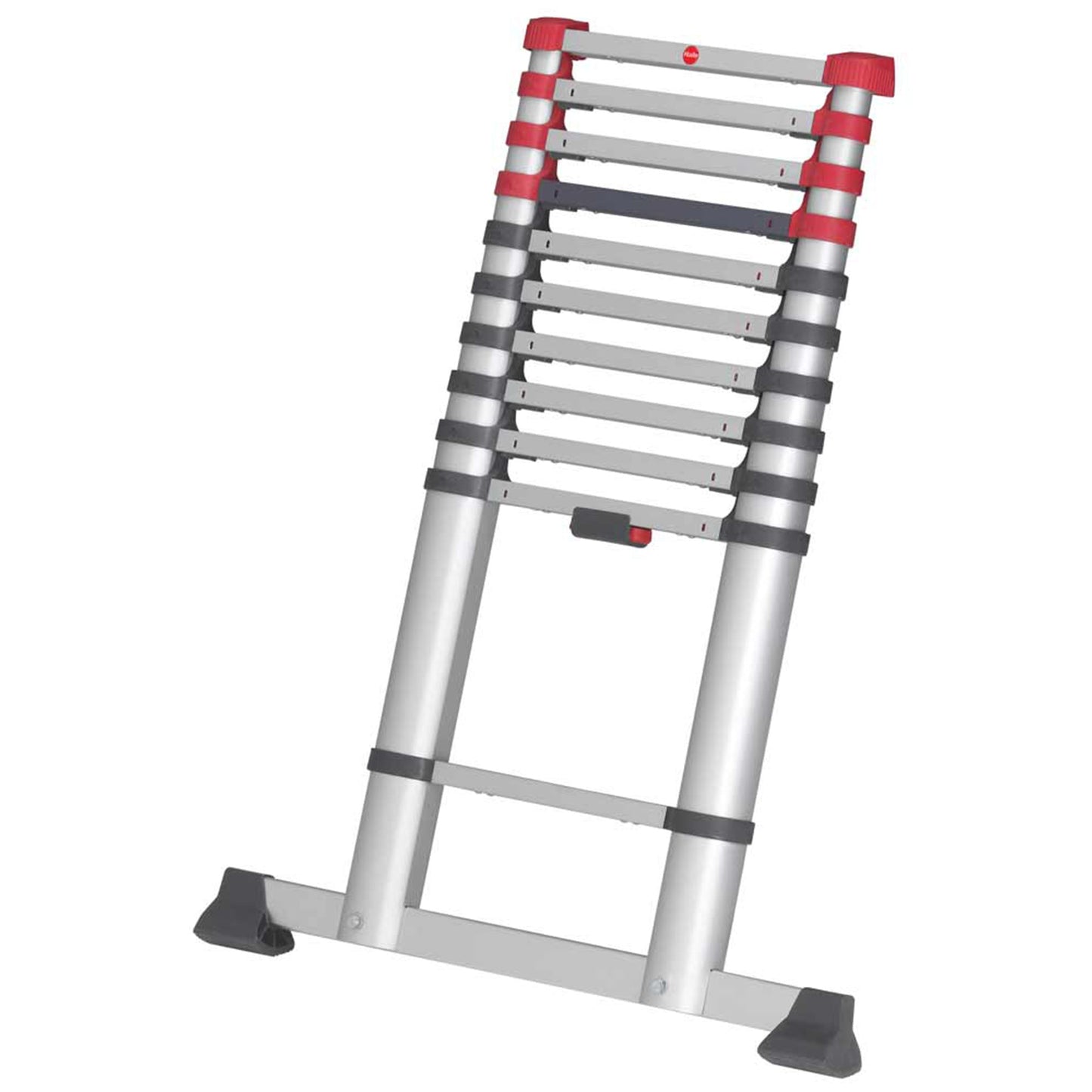 Hailo Height Adjustable Portable Compact Aluminum Telescoping Ladder, Red/Black
