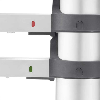 Hailo Height Adjustable Portable Compact Aluminum Telescoping Ladder, Red/Black