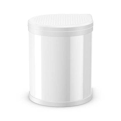 Hailo Compact-Box M Trash Can, 4 Gallon, Lid-Lift, Small Kitchen Bin, White
