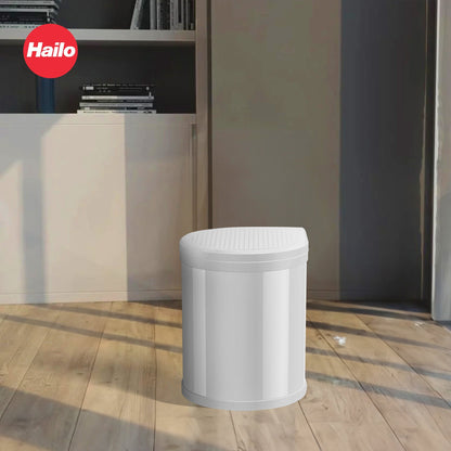 Hailo Compact-Box M Trash Can, 4 Gallon, Lid-Lift, Small Kitchen Bin, White
