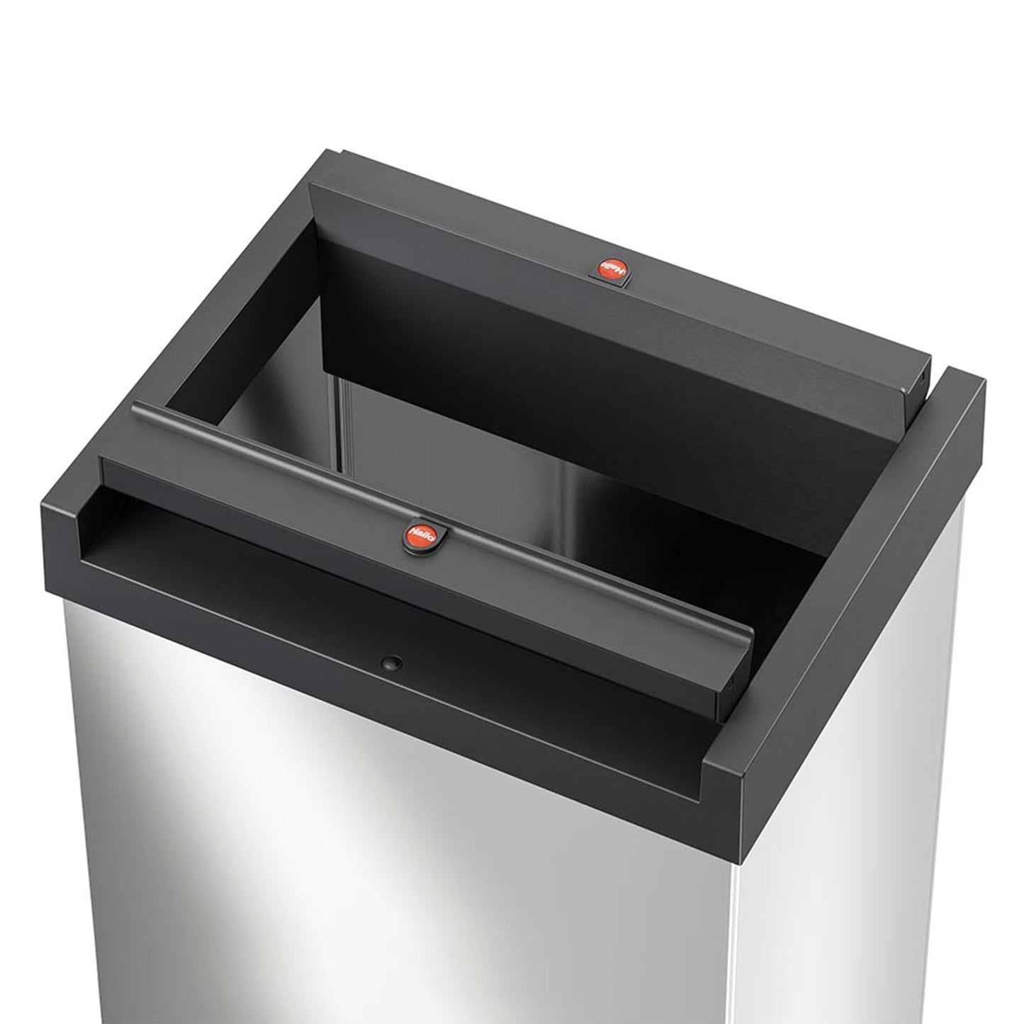 Hailo 52L 13.7 Gallon Steel Trash Can Self-Closing Lid Big-Box Swing XL, Silver