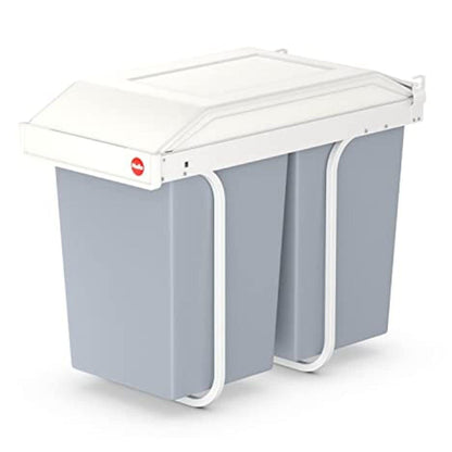 Hailo Multi-Box Duo L Pull-Out Trash Can, 11.8" Cabinet, 2 Bins, 3.7 Gal, Blue